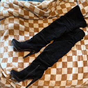 Steve Madden Black Over-the-Knee Platform Boots